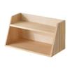 Desktop Wood Makeup Organizer Compact Double Layer Desk Storage Box Cosmetic Organizer for Bedroom Vanity Use