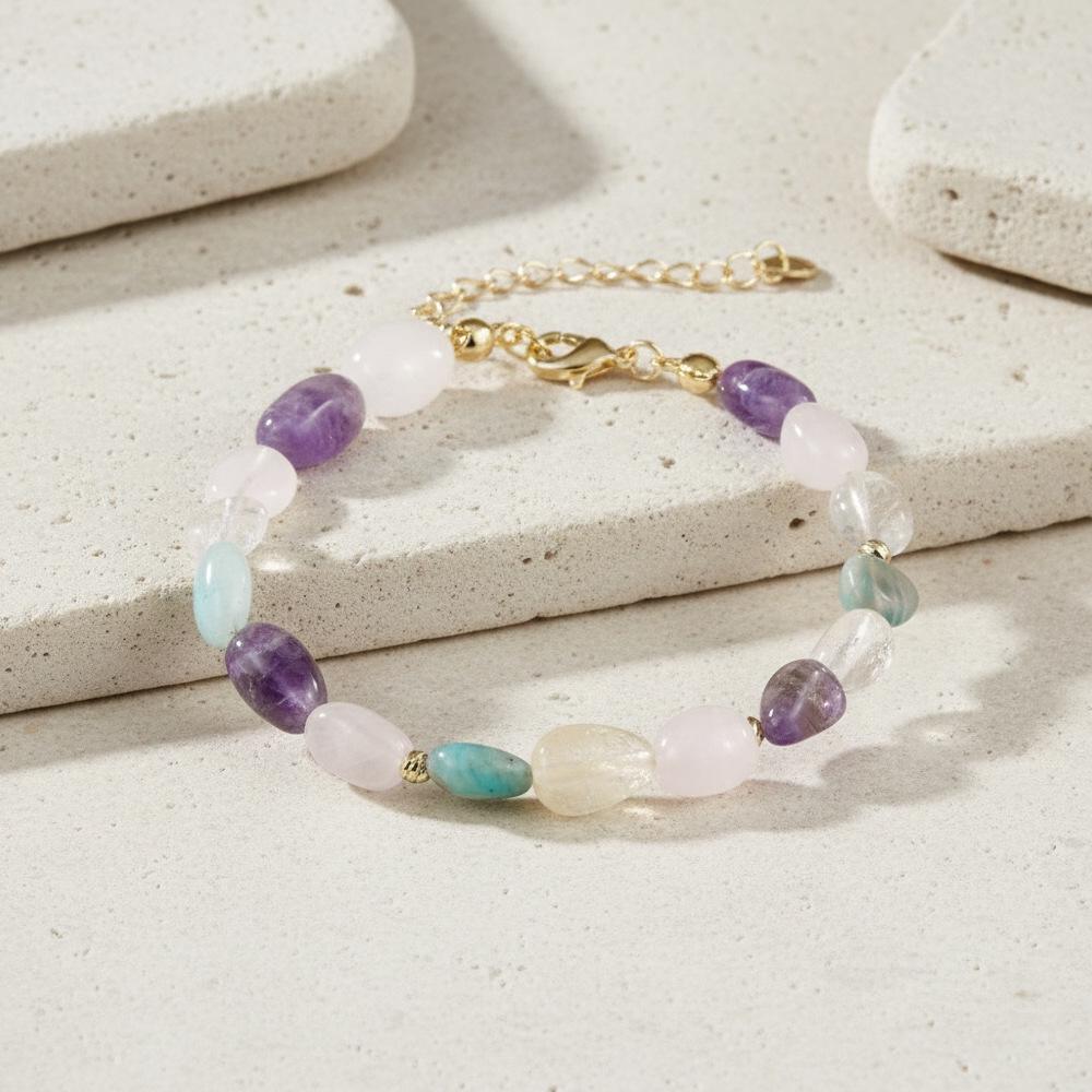 European Style Semi-Precious Stone Beaded Bracelet - Maillard Luxury Crystal