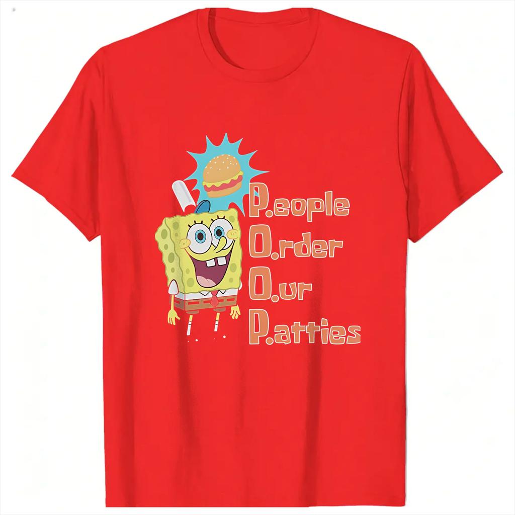 Cartoon Spongebobs TShirt Adult Y2K Retro Cotton T Shirts Summer ONeck Popular Tee Shirt Casual Oversized Tops