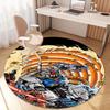 Mobile Suit Gundam cartoon round rug can be used to decorate living rooms, bedrooms, sofas, and game rooms; non-slip rug.66
