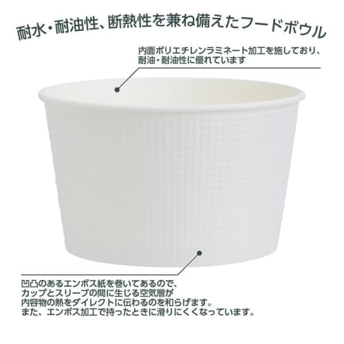 Sunnap Embossed Food Bowls, 20-Piece Set, Takeout Containers, Embossed Paper Bowls, FB9020E (900ml, White)