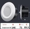 ABS Round Air Ventilation Duct: Indoor Fresh Air, White Exhaust Air Intake