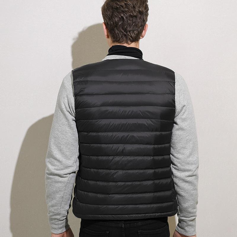 White Duck Down Light and Thin Down Jacket Men's Large Size Down Liner V-neck Men's Lightweight Round Neck Vest