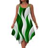 2026 new women's clothing printed shoulders random European and American fashion large size dress women with hem summer