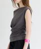 Alkialka Studded Draped Top (Charcoal)