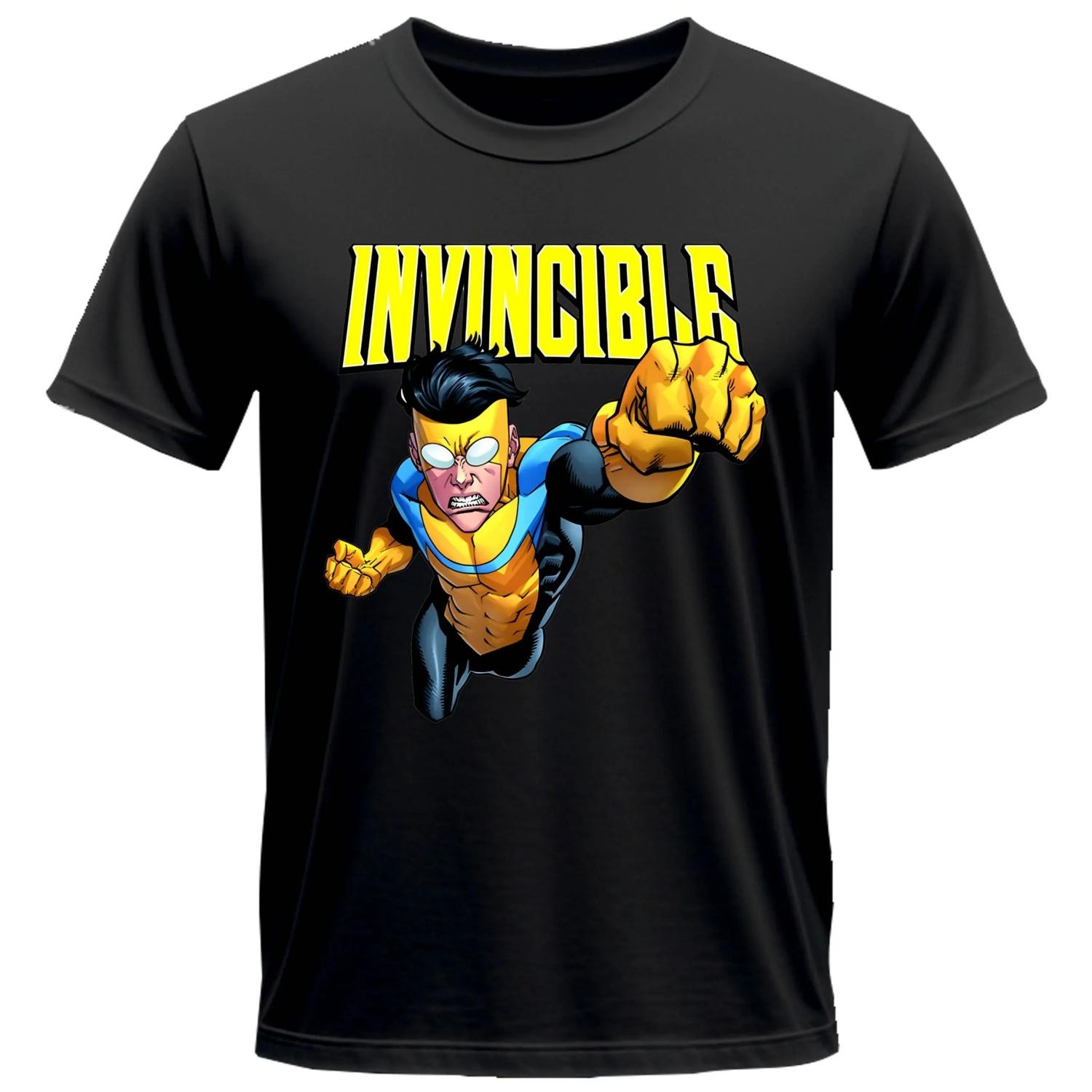

Invincible NEW Merch T-Shirts Men Women Adult Anime 100% Cotton T Shirt Round Collar Short Sleeve All Seasons Tops S чёрный