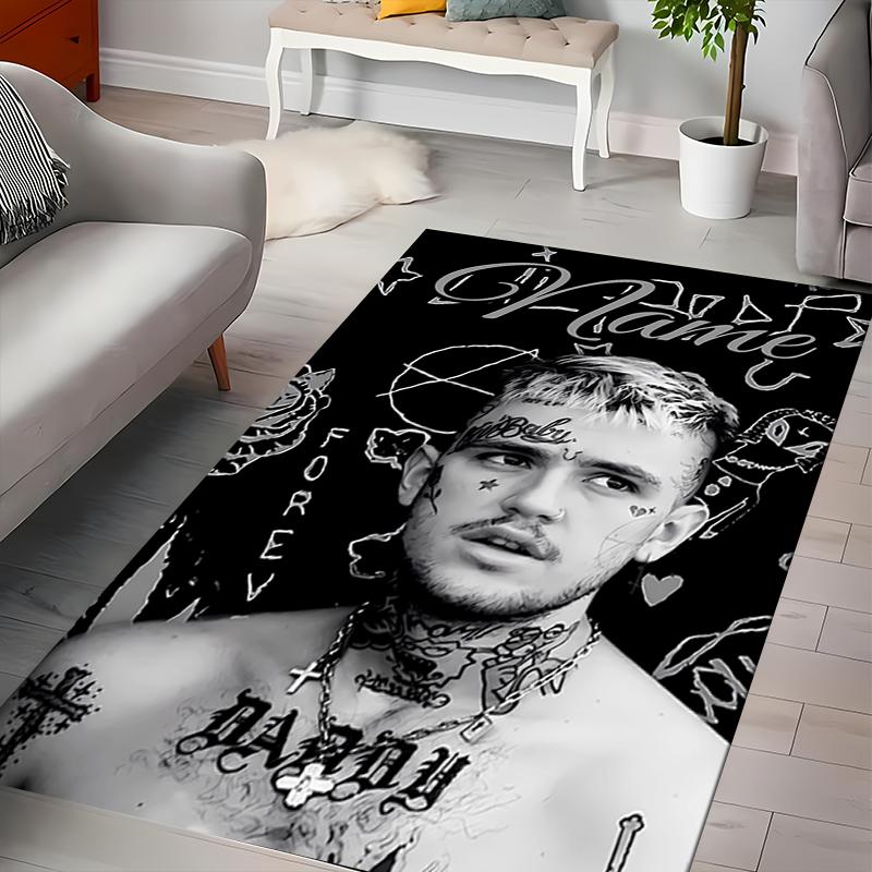 Benutzerdefinierter Teppich 'Lil Peep Area Rug' - Perfekt für Küche, Bad, Waschküche, Große Größen verfügbar, Geschenk für alle Jahreszeiten