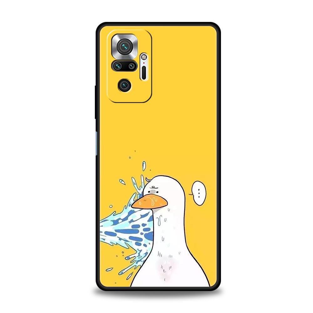 Cartoon Duck Phone Case Cover for Redmi 14C 10C Note 15 14 13 12 10 11 K40 Pro Plus 5G Shockproof Soft TPU Shell Fundas Capas