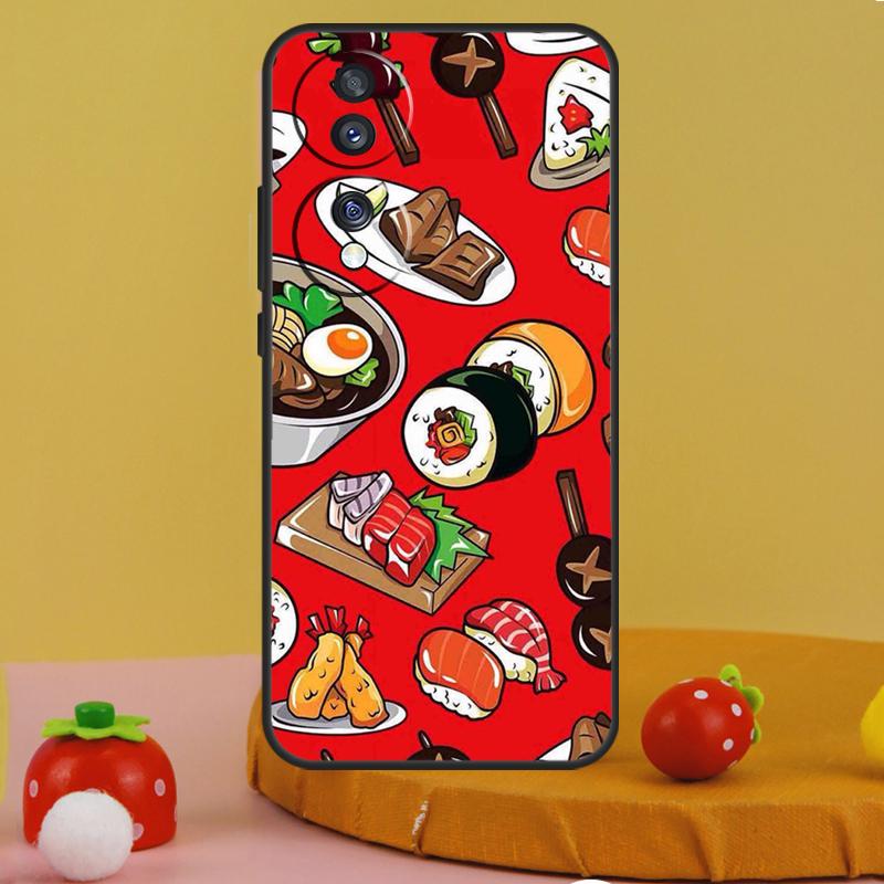Kawaii Sushi Pattern Case For Honor 200 Pro X9c X9a X8a X7a X6a X7 X8 X9 X8b X9b 50 70 90 Magic 5 6 Lite Cover