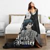 Black Butler Japanischer Anime Kuroshitsuji Decken Flanell Sommer Atmungsaktiv Weich Überwurfdecke für Sofa Auto Bettbezug