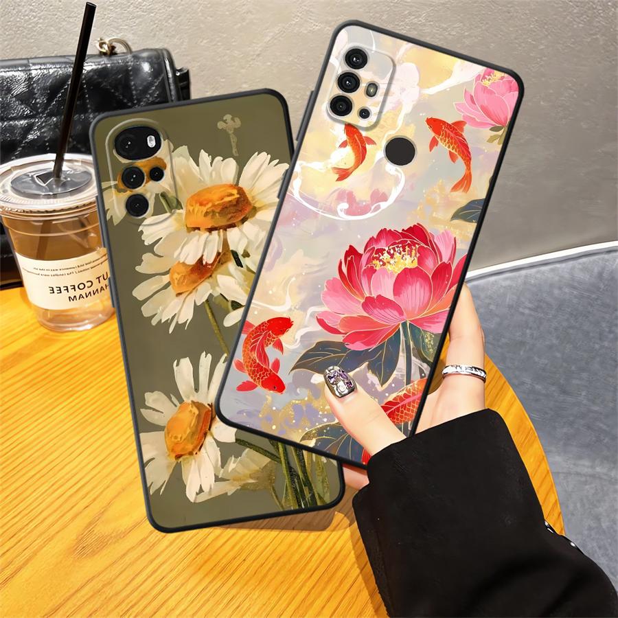 Oil Painting Flower Case for Motorola Moto G71 G53 G30 G32 G52 G51 G73 G50 Edge 20 Pro 30 Lite G60s G22 Edge40 Phone Cover