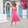 Women's Summer Women's Square Neck Pleated Bohemian Halter Dress