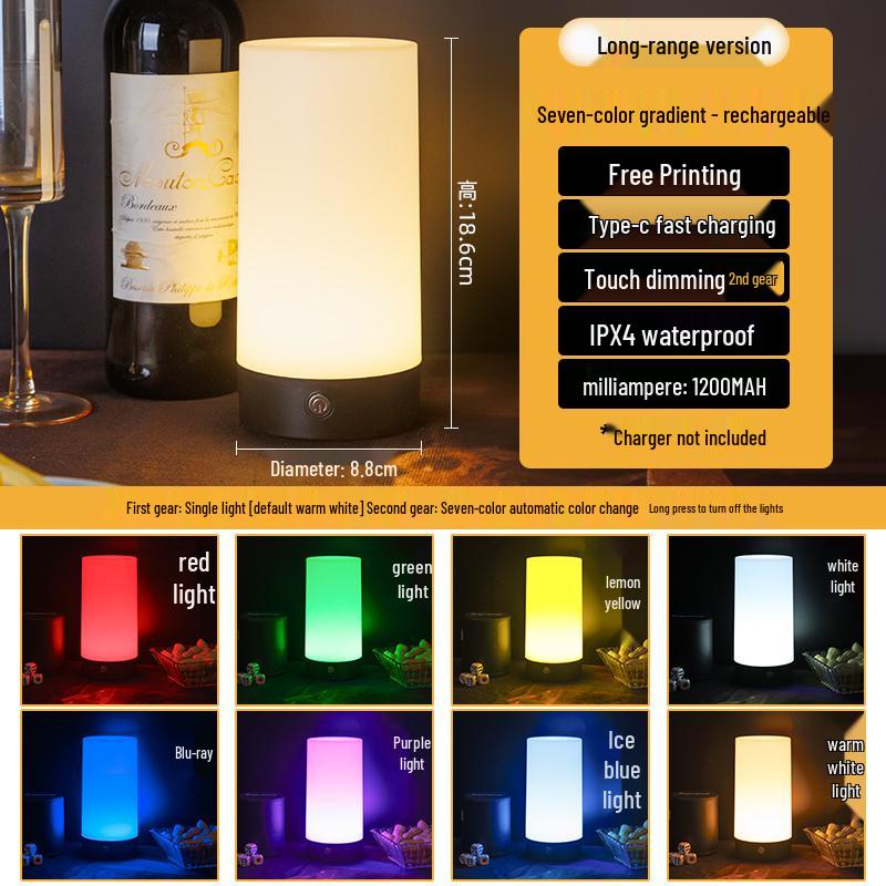 Outdoor Camping Night Market Table Lamp – Creative Small Charging Light for Desktop or Bar Atmosphere