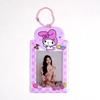 Sanrios Gudetama Keychain with Photo Card Holder Anime Keroppi Tuxedosam Photocard Holder Key Ring Accessory for Bag Backpack