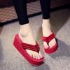 2026 Summer New Women's Fashion Cool Slippers with Elevated Slope Heel Bottom Beach Shoes for Women