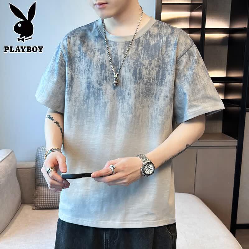 

Playboy Men s Gradient Short Sleeve Cotton T-Shirt 4XL