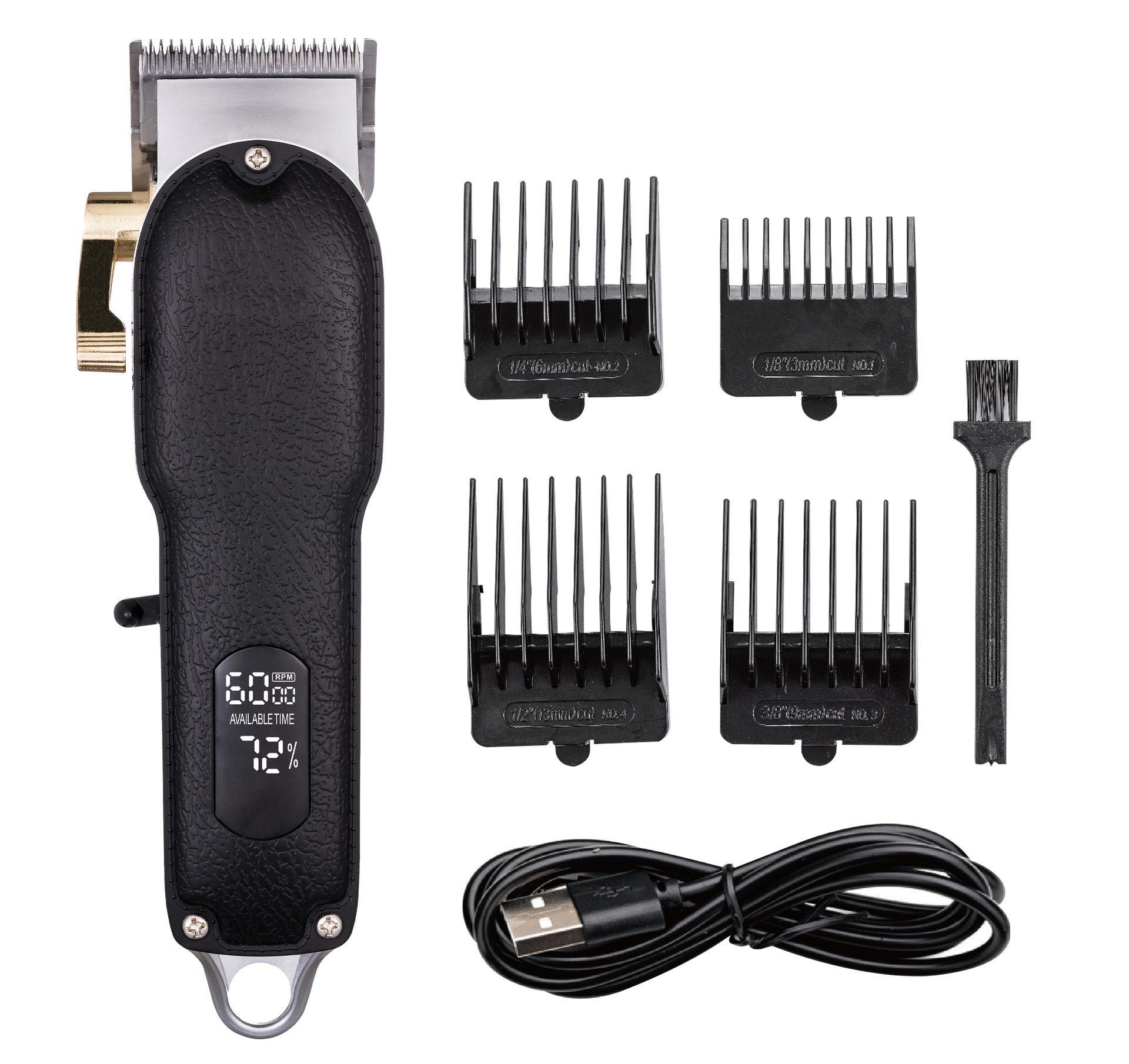 

Мощная машинка для стрижки волос с ЖК-дисплеем для салонов чёрный