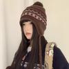 Winter Warm Hat  For Women Cap Outdoor Fair Isle Thickened Cap Protect Ears Warm Wool Couple Cap Cold Hat
