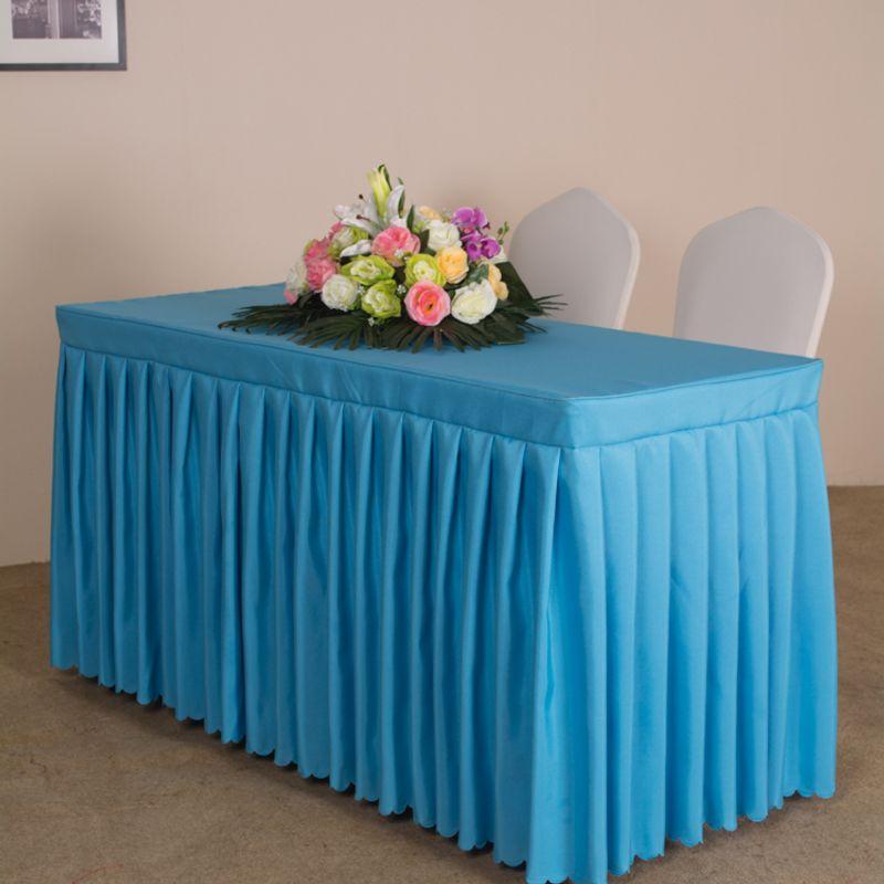 

Конференц-стол для отеля, Драпировка, Свадебный стол для регистрации Sky Blue Custom size contact customer service