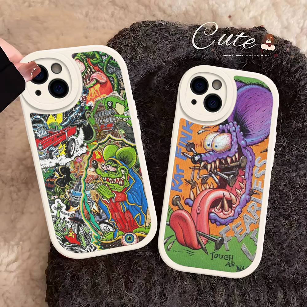 Funny Rat Fink Phone Case Hard Leather For IPhone 14 13 16 Mini 15 14 11 12 Pro Max Plus Fundas