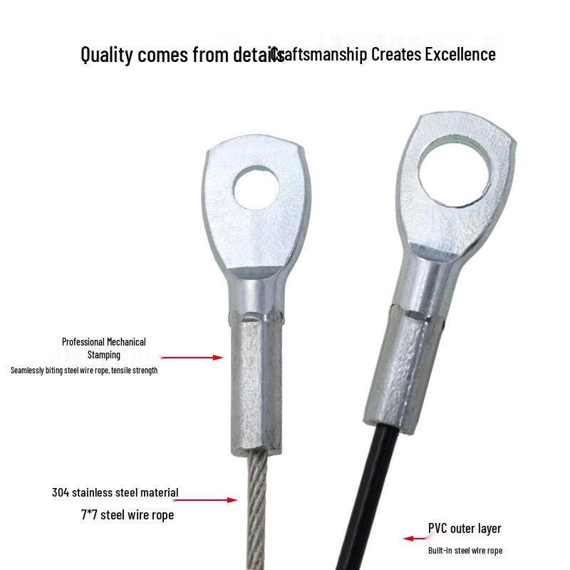 304 Stainless Steel Plastic-Coated Double-Ended Fish Eye Terminal Anti-Drop Hanging Connector Rope.