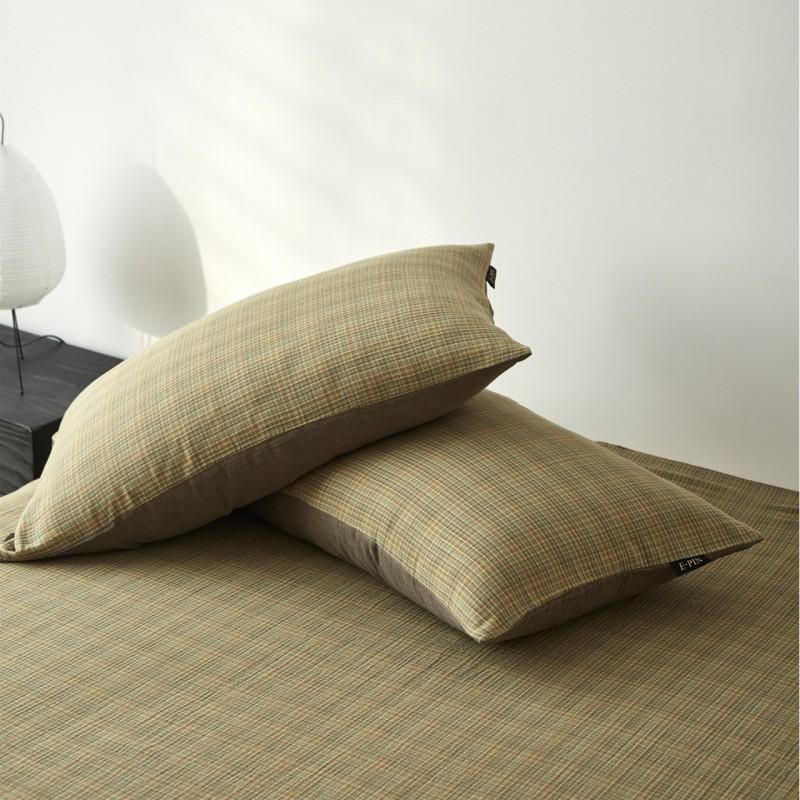 Modern Minimalist Cotton Double Gauze Pillowcases Set Of 2 - 48x74cm 40s Thread Count Woven Jacquard Reactive Dyed