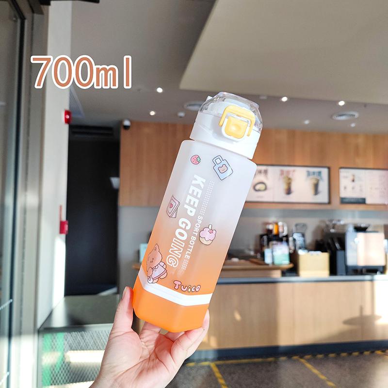 Creative Diamond Frosted Plastic Water Bottle With Tea Strainer Portable Straight Drink Water Bottle With Tea Separation Sticker
