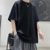 Letnia Bawełniana Koszulka Oversize Luźny Casualowy Podstawowy T-shirt Krótki Rękaw Okrągły Dekolt Jednolity Kolor Góra dla Mężczyzn i Kobiet