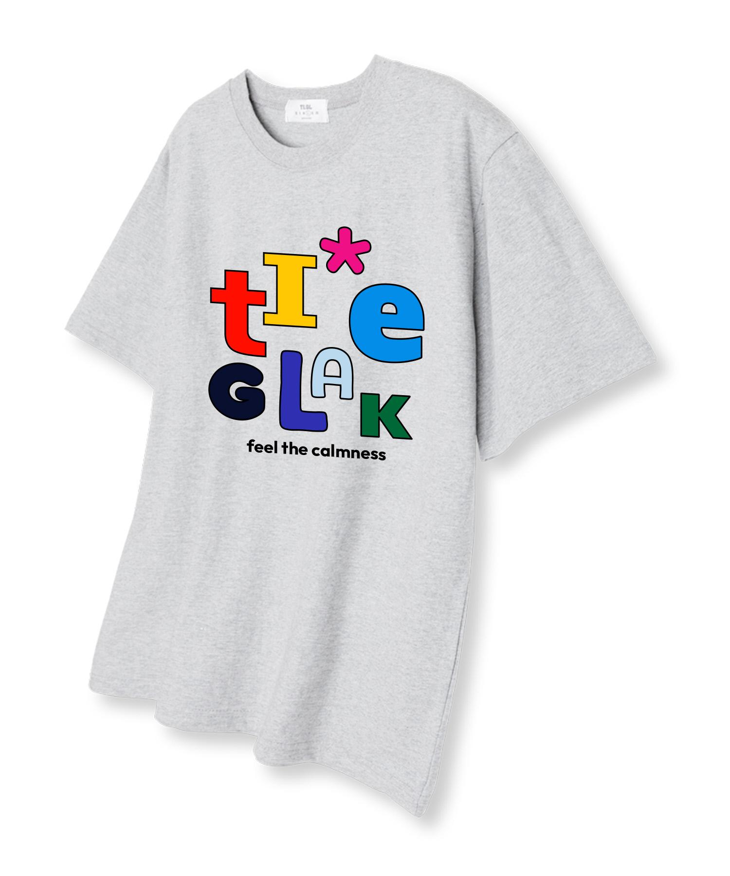 Tee Glake Alphabet Point Oversized Short Sleeve T-Shirt Light Gray L