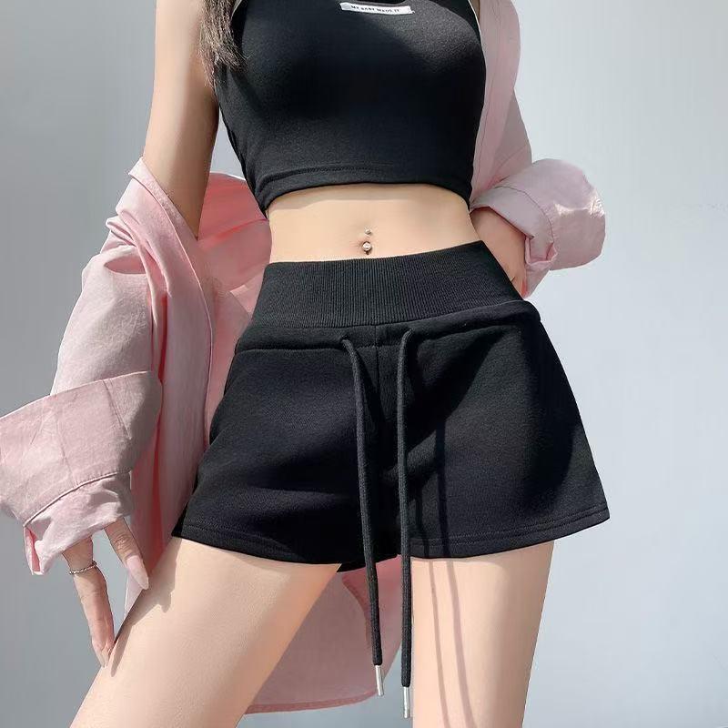 

Low-Rise Drawstring Slim-Fit Casual Hot Pants - Summer Anti-Exposure Shorts S (up to 90 lbs)