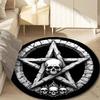 Mehrere Größen Pentagramm Totenkopf Stein Kunst Druck Runder Teppich Wohnzimmer Schlafzimmer Tisch Stuhl Sofa Dekorativer Teppich Luxusgeschenke