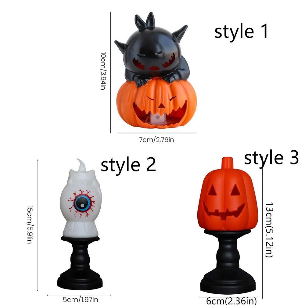 Spooky Eyeball Pumpkin Candle Holder Black Cat LED Pumpkin Light Yard Decor