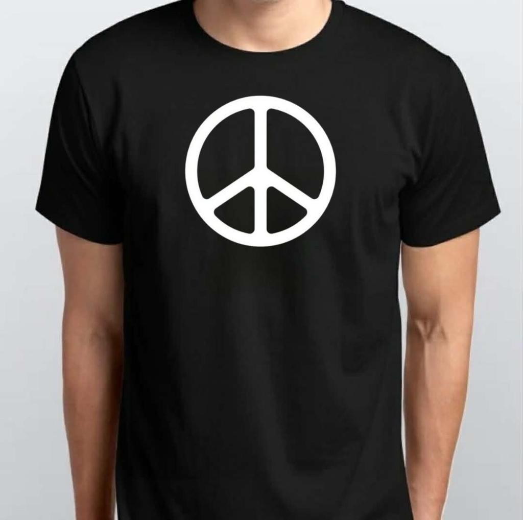 Peace Symbol CND Sign Ban the Bomb T-SHIRT S M L XL XXL 3 4 XL Black White