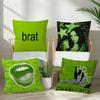 Singer CCharli XCX BRAT  Pillow Covers Cartoon Sofa Decorative Home Doublesided Printing Short Plush Cute Cushion Cover