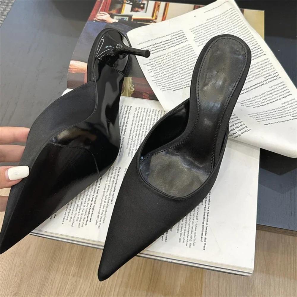 Eilyken Pointed Toe Women Slippers Thin Low Heels Casual Pumps Summer Slide Mules Shoes Size:35 42