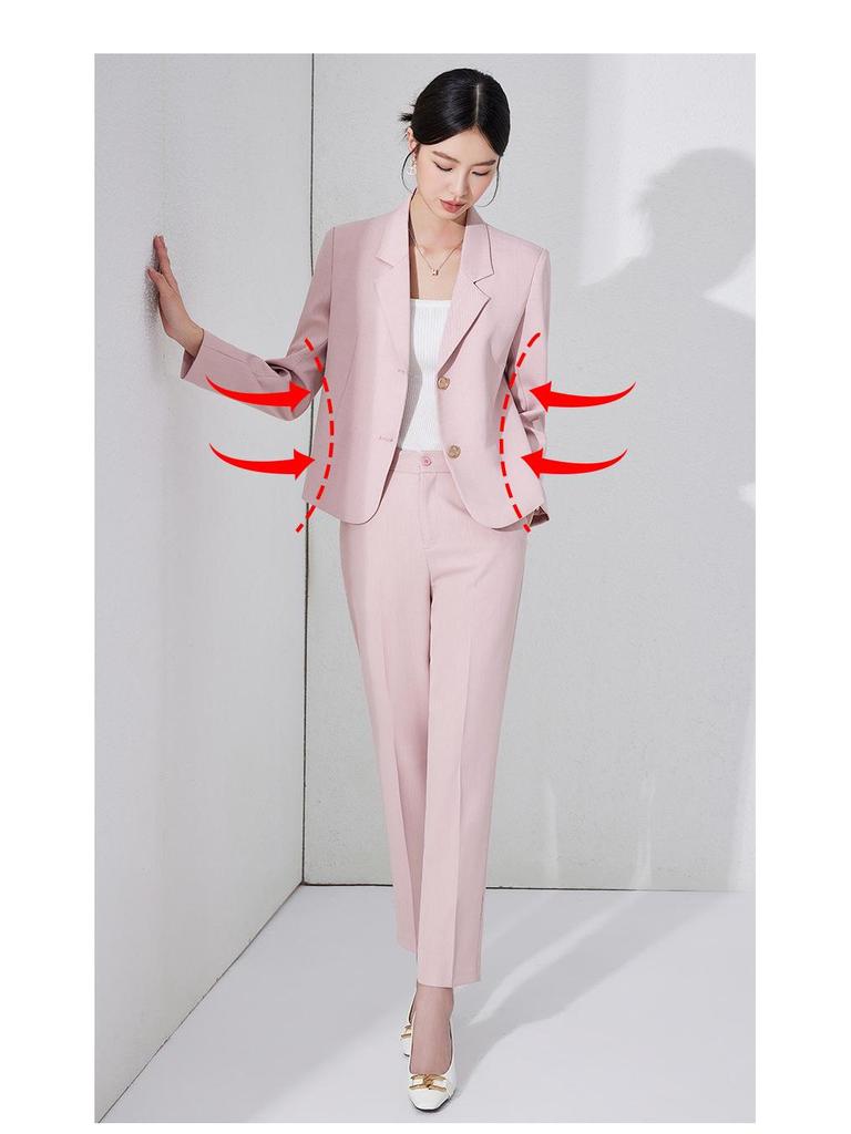 Petite Women's White Short Suit Set: High-End Casual Blazer Jacket for Spring/Autumn 2025