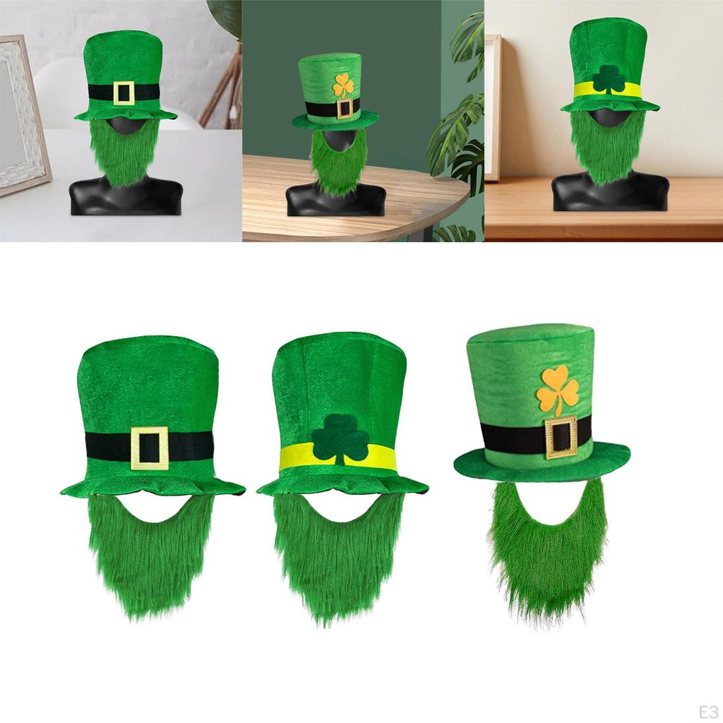 Festive St. Patrick's Day Hat And Beard Set for Men's Costume