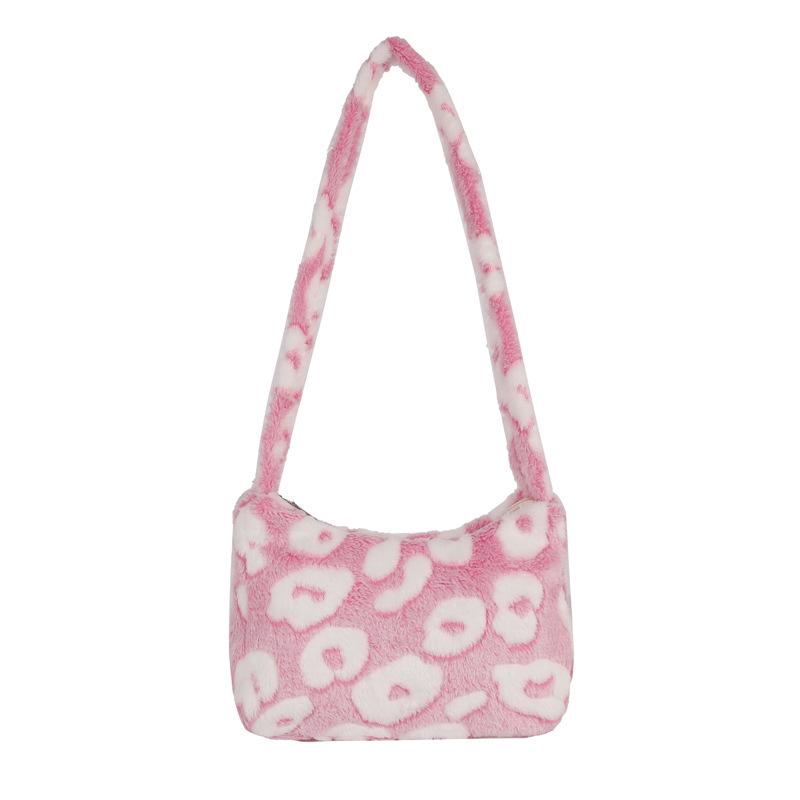 Damen Blumenmuster Plüschkissen Umhängetasche - Herbst/Winter