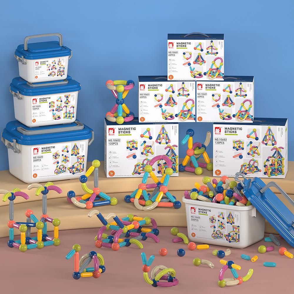 Popular 3D Magnetic Rod Building Block 3-6 Children 8 Educational Assembly Magnetic Toy Gift Box 10