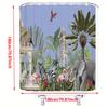 Tropical Jungle Shower Curtain, Elephant & Flamingo, Polyester, 12 Hooks, Machine Washable, Bathroom Decor