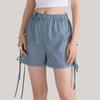 Dames Løse Casual Høy midje Sløyfe Elastisk midje Rutete Shorts Casual Shortss