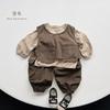 Vintage Korean Style Kids Cargo Pants Casual Unisex Boys Girls Baby Fashion Trousers