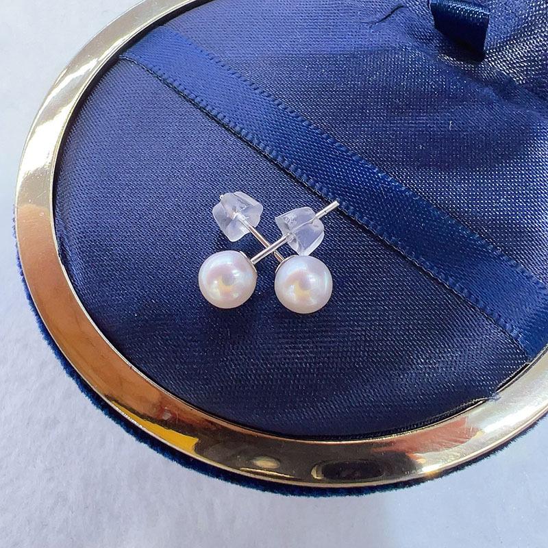 Classic Versatile Stud Earrings: Natural Freshwater White Pearl set in S925 Sterling Silver, Fashionable & Elegant