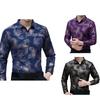 Slim Fit Autumn Men Top All Match Polyester Lapel Collar Male Dress Shirt