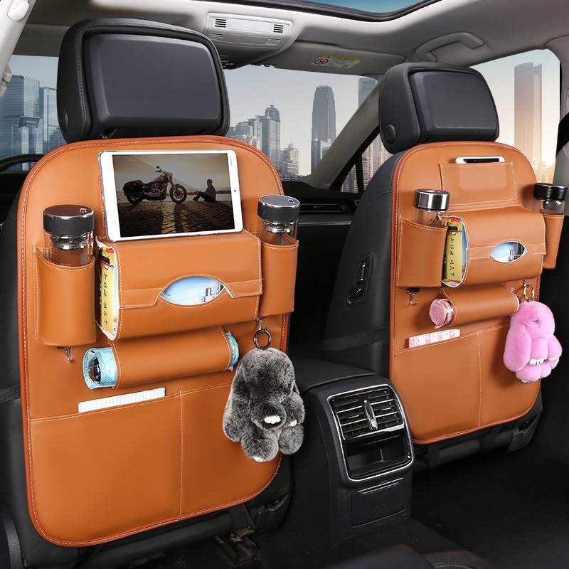 

Органайзер для хранения на спинку автомобильного сиденья, универсальная сумка из ПУ кожи, многофункциональный ящик для хранения, карман для укладки и организации, автостайлинг