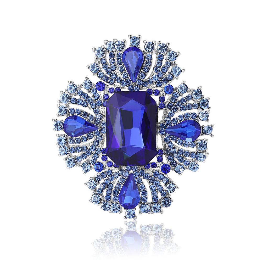 Crystal Brooch for Women Unisex Rhinestone Flower Pins Banquet Party Gifts Jewelry Accessories