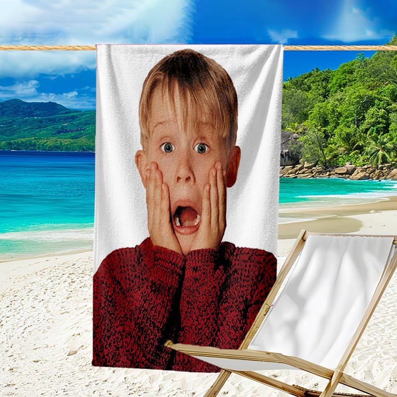Ultra-Soft Beach Towel with Home Alone Theme,Ideal for Pool - Camping, Diving - Perfect Travel Essential, Vibrant Beach Towel.