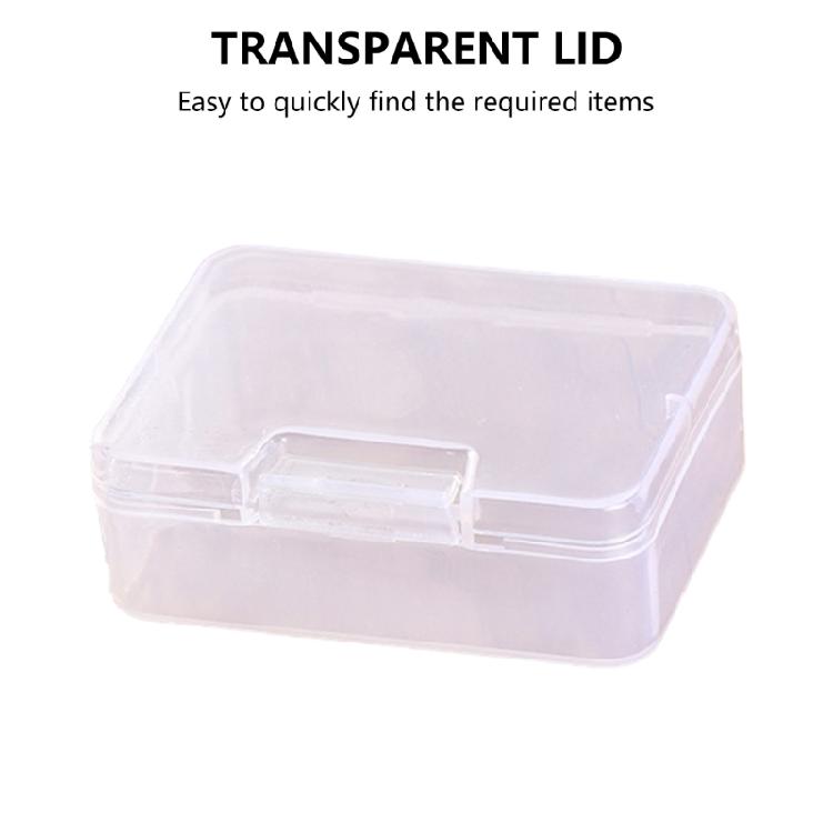 Pack of 2 Practical Small Clear Boxes with Hinged Lids for Storing and Sorting Beads, Necklaces, and Craft Materials