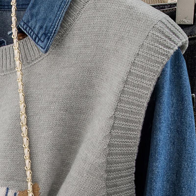 Women's Loose Fit Cartoon Knitted Vest