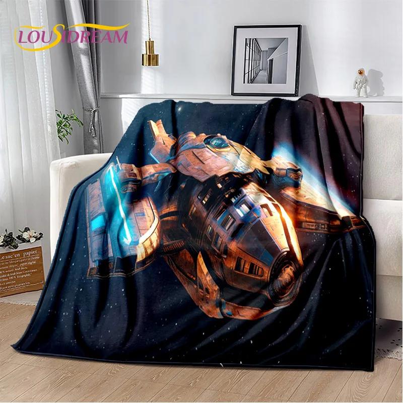 Spaceship  Spacecraft Universe UFO Blanket,Flannel Soft Throw Blanket for Home Bedroom Bed Sofa Picnic Office Hiking Kids Cover